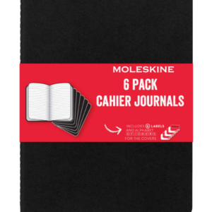 Moleskine Cahier Journals - 9-3/4" x 7-1/2", Ruled, Black, Pkg of 6